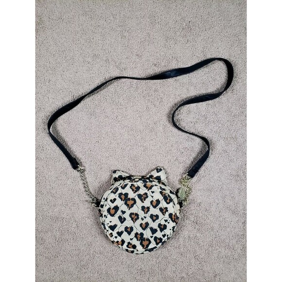 Betsey Johnson Handbags - Betsey Johnson Luv Betsey Cheetah Heart Print Round Crossbody With Cat Ears Sz S